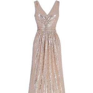 Rose gold sequence maxi dress